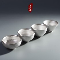 Grass Man 999 gilt tea cup tea cup ceramic sterling silver handmade jump knife single Cup Master Cup Tea Cup individual cup