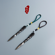 Grass and wood tea knife Puer tea knife Handmade knife Black tea special prying tea tool Retro alloy tea cone tea cake knife