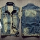 Áo vest nam mùa thu đông mùa xuân và mùa thu vest phiên bản Hàn Quốc của áo vest tự trồng denim áo khoác không tay nam - Cao bồi