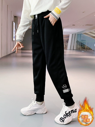 Зимние детские спортивные удерживающие тепло бархатные штаны, в западном стиле, подходят для подростков