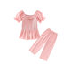 Girls Chiffon Suit Summer Thin Section 2023 New Children's Western-style Net Red Summer Dress Girls Wide-leg Pants Two-piece Set