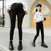 Girl Pants Spring Autumn Outwear CUHK Child Foreign Air Black Small Leggings Girl Elastic Pencil Pants Tight Skinny Pants