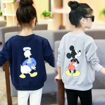 Girl Sweatshirt Spring Autumn Children Han Edition Loose Sports Casual Long Sleeve Blouses Little Girl Cartoon Pure Cotton Undershirt