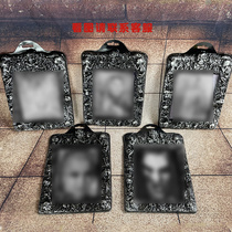 3d ghost face-changing magic mirror photo frame Halloween decoration script killing room escape trick horror scary props