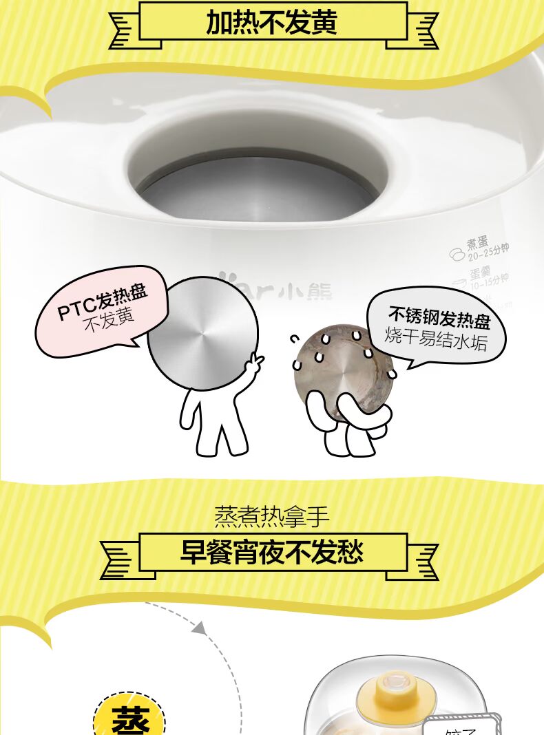 Máy xay trứng gia đình hai lớp thời gian tự động tắt nguồn nhỏ hấp sữa công suất lớn nồi lẩu mini 2 tầng