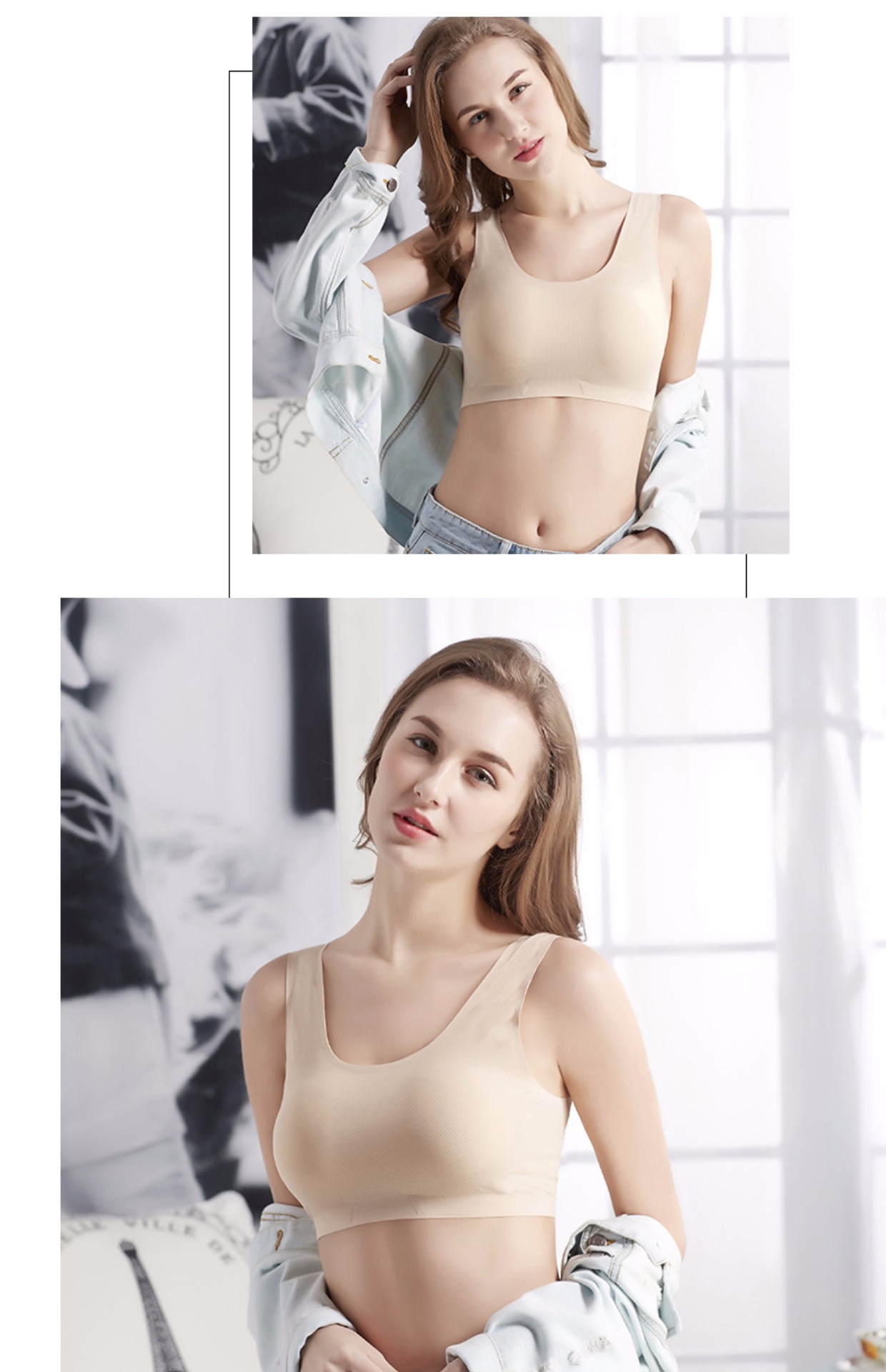 Người đẹp lưng quấn ngực ống đồ lót hàng đầu nữ sinh nữ sinh trung học không có vòng thép chống sáng phía dưới dây đeo thể thao áo bra tập gym