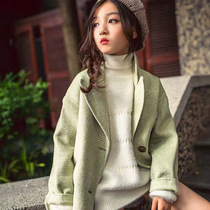 Zhongdai double-sided wool coat girls British style long coat childrens autumn and winter 2021 New Tide