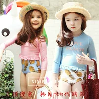 Hàn Quốc mua hè 2018 mới cho bé gái áo dài chống nắng áo tắm trẻ em chia đôi áo tắm dứa 2 bộ shop quần áo trẻ em