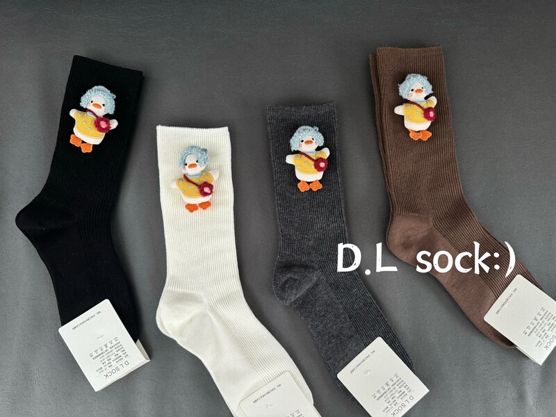 Dl Autumn and Winter New Socks for Women, Three-Dimensional Little Duck Mid-Calf Socks, Insab Style Trendy Cute Cartoon Personality Fashion Socks Dl Autumn and Winter New Socks for Women, Three-Dimensional Little Duck Mid-Calf Socks, Insab Style Trendy Cute Cartoon Personality Fashion Socks