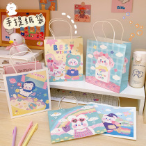 ins little bear carrying gift bag paper bag mini simple student birthday gift high grade cartoon cute packing bag