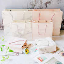 Hand gift simple marble gift bag gift box Fashion paper bag high-end carry bag