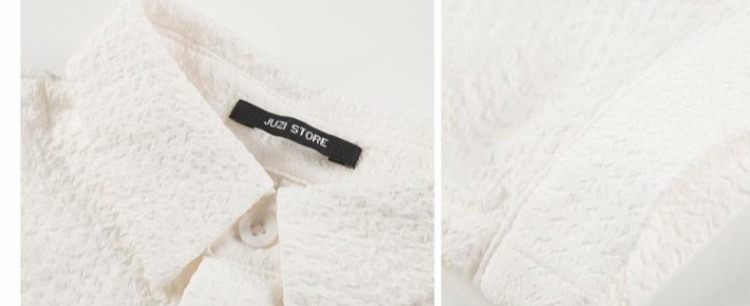 JUZI STORE trẻ em mặc áo sơ mi polyester seersucker cơ bản áo len nam và nữ trung tính 1724102 - Áo sơ mi áo sơ mi trắng bé gái