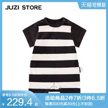 JUZI STORE childrens clothing slub beaded basic striped baby jumpsuit unisex 1923559