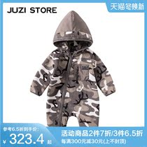JUZI STORE Kids Bodysuit Coral Fleece Military Style Baby Bodysuit Unisex 1843540