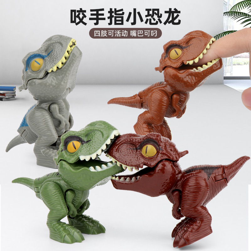 Cross-Border New Model Finger-Biting Dinosaur with Movable Joints, Tyrannosaurus Rex Simulation Model Toy, Egg-Packed Gift for Kindergarten