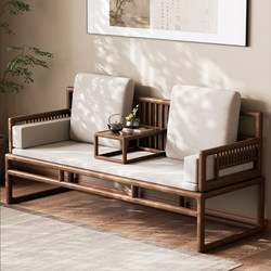 Tiebang Song-Style Aesthetic Solid Wood Luohan Bed Three-Piece Set for Living Room, Luohan Couch Bed, New Chinese-Style Zen Furniture