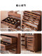 American-Style Vintage Solid Wood Floor-Standing Jewelry Cabinet, Dental Cabinet, Tea Cabinet, North American Black Walnut Tea Set Storage Cabinet, and Collectibles Cabinet