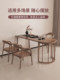 New Chinoiserie Balcony Solid Wood Tea Table and Chair Combination Office Wall Tea Table Small Zen Tea Table 2025 New Style