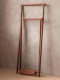 Solid Wood Coat Rack, Black Walnut Wood Clothes Rack, Floor-Standing Simple Vertical Clothes Drying Rack, Integrated Bedroom Storage Rack for Home Use