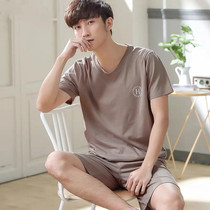  Pajamas mens summer modal round neck short-sleeved shorts suit Ice silk mens trendy vest large size casual home clothes