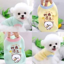 Small Dog and Cat Clothes, Thin Style for Autumn and Summer, Bear-Themed French Bulldog, Trendy Pet Clothing, Teddy, Pomeranian, Small Puppy Vest