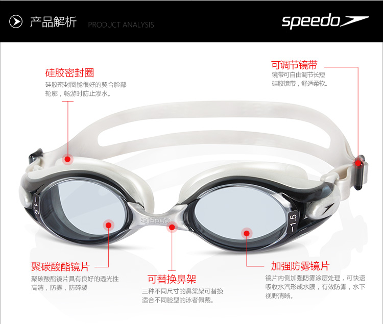 Kính cận thị Speedo nhập khẩu từ nam và nữ chống thấm nước và chống sương mù có thể khác nhau từ hai mắt đến kính bơi khác nhau kiếng bơi