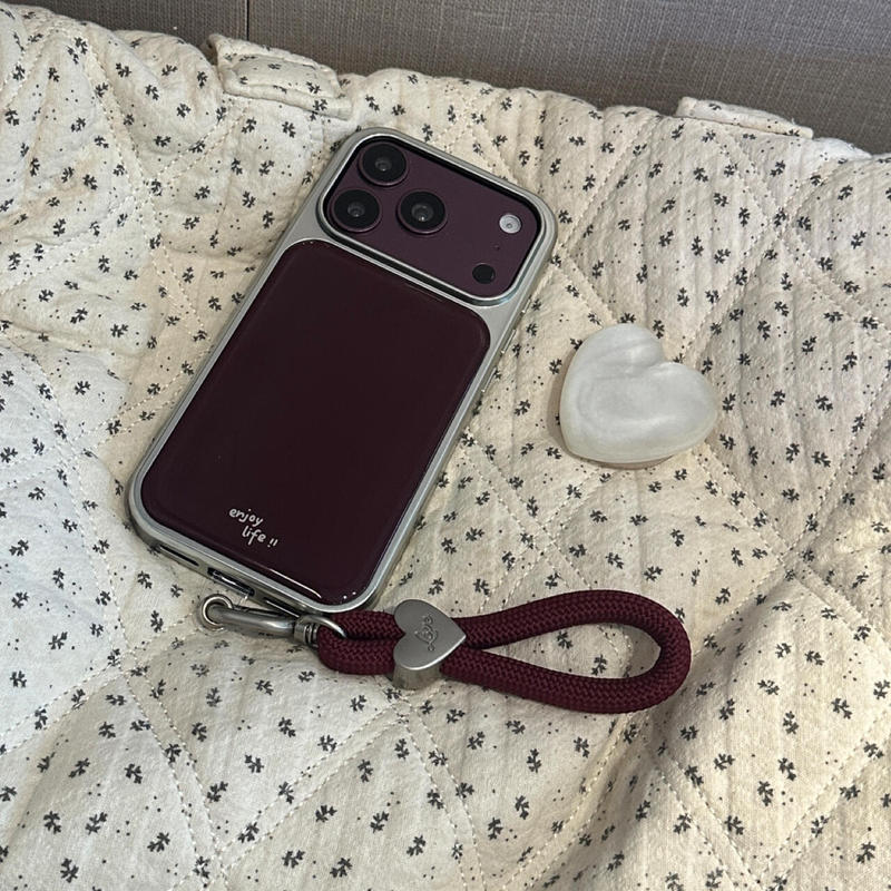 Silver-Edged Rubberized Wine Red Phone Case for Women, Suitable for Apple 18 Pro Max, Simple Design for 17 Pro, Anti-Drop with Lanyard Protective Cover, Suitable for Apple 15 New Model, Creative Stand, Electroplated Soft Case for 15 Pro Silver-Edged Rubberized Wine Red Phone Case for Women, Suitable for Apple 18 Pro Max, Simple Design for 17 Pro, Anti-Drop with Lanyard Protective Cover, Suitable for Apple 15 New Model, Creative Stand, Electroplated Soft Case for 15 Pro