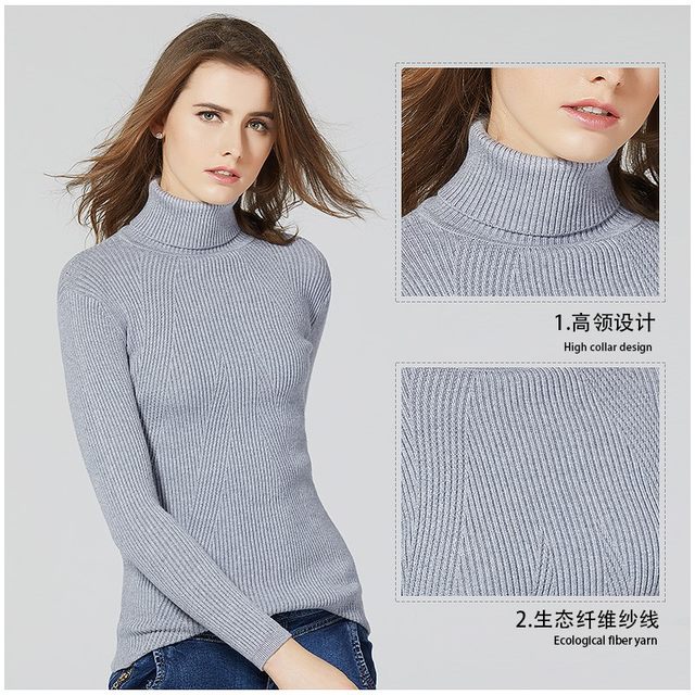 Sweater ແມ່ຍິງຂອງແມ່ຍິງໃຫມ່ 2023 ຮູບແບບຮ້ອນຄົນອັບເດດ: ດູໃບໄມ້ລົ່ນແລະລະດູຫນາວເຄິ່ງ Turtle Collar Soft Waxy Bottoming Wool Sweater