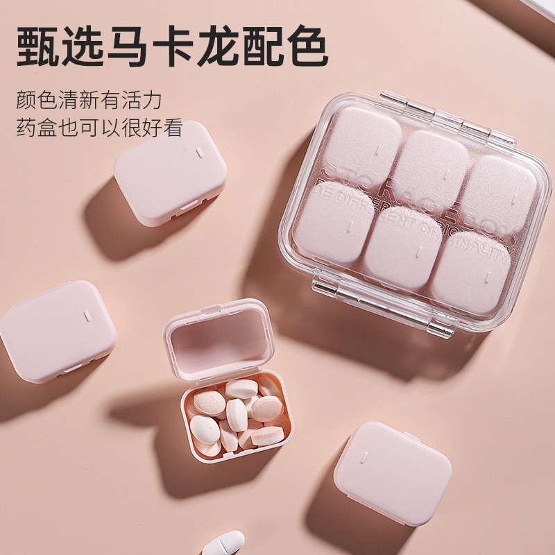 Pill Box, Portable Small-Sized Mini Storage Box, Large Capacity, 7-Day Morning, Noon, and Evening Pill Organizer