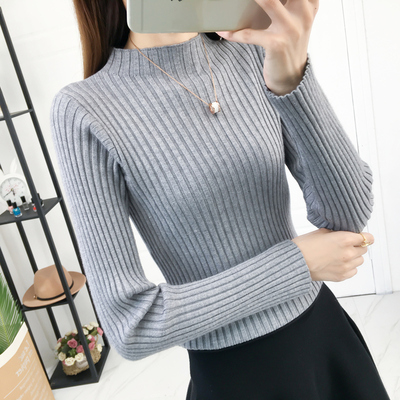 韩版长袖一字领毛衣针织衫
