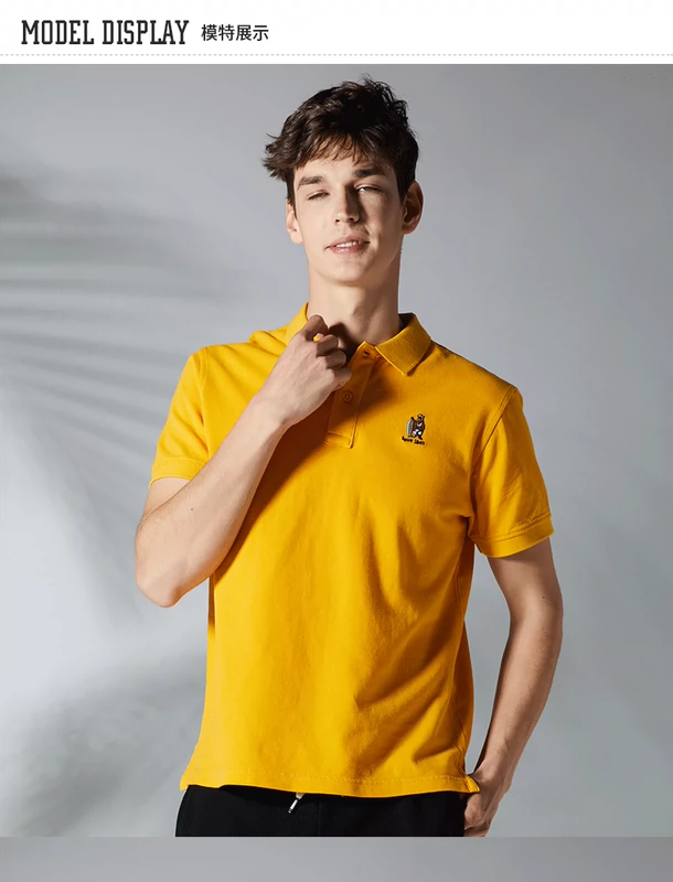 WHO. A. U2018 mùa hè mới POLO áo rắn màu lướt gấu thêu T-Shirt nam WHHA823M10