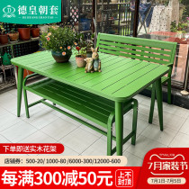 Outdoor Table And Chairs Patio Open-air Balcony Leisure Room External Milk Tea Shop Waterproof Sunscreen Color Aluminum Alloy Table And Chairs Kit