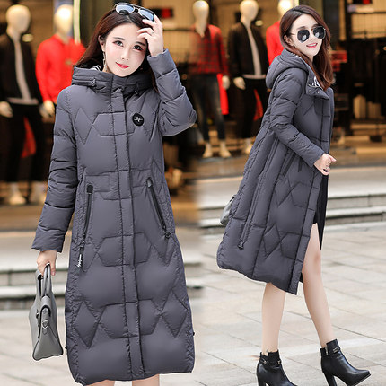 玫兰妮羽绒服女2018新款韩版时尚修身灰色显