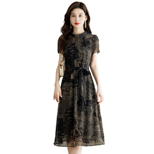 Шифоновый летний комплект, юбка, легкий роскошный стиль, изысканный стиль