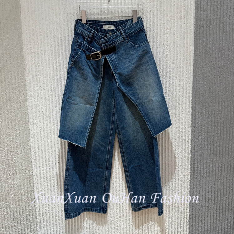 European Station 2026 Autumn New Fashion Versatile High-Waisted Fake Two-Piece Straight-Leg Casual Jeans 87811 European Station 2026 Autumn New Fashion Versatile High-Waisted Fake Two-Piece Straight-Leg Casual Jeans 87811