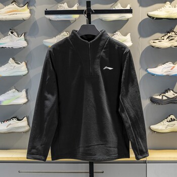 Li Ning Polar Fleece Sweatshirt Men's 2025 Autumn and Winter New Fleece Warm Half-Zip Long Sleeve T-Shirt Ytlv107