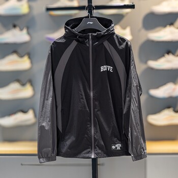Li ning ກິລາ windbreaker ປ້ອງກັນແສງແດດ, ອ່ອນແລະເປັນມິດກັບຜິວຫນັງ