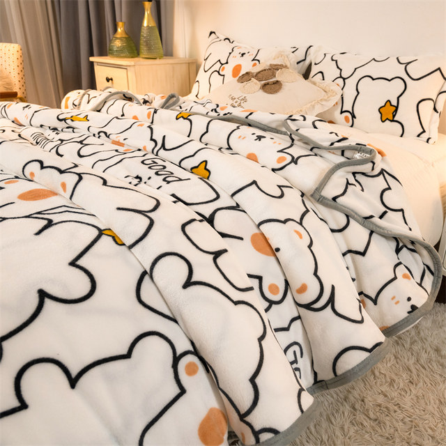Coral Fleece Blanket Nap Office Throw Blanket Thickened Winter Sheet Single Milk Flannel Blanket Bed