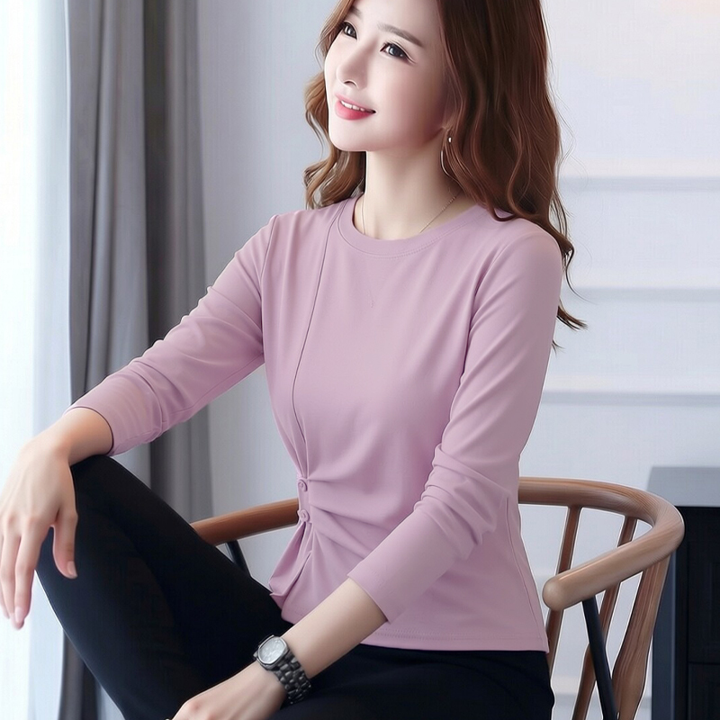 Stylish Straight-Shoulder Long-Sleeve T-Shirt for Women, Autumn Wear, 2026 New Model, Loose High-End Top, Inner Layer Base Shirt for Women Stylish Straight-Shoulder Long-Sleeve T-Shirt for Women, Autumn Wear, 2026 New Model, Loose High-End Top, Inner Layer Base Shirt for Women