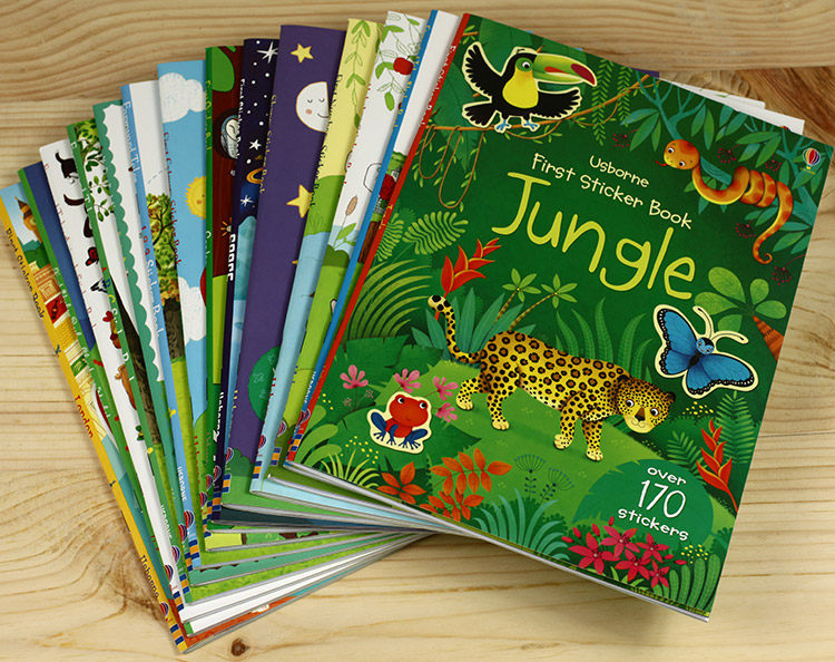5 Books Usborne Sticker Book Children English Picture Coloring