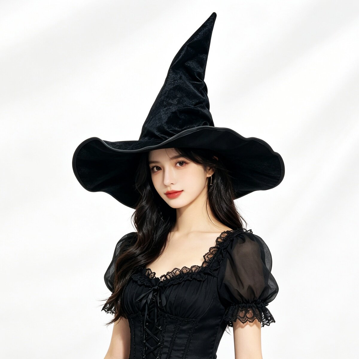 Witch Hat, Halloween Witch Hat, Black Wide-brimmed Magic Hat, Performance Props, Costume Hat