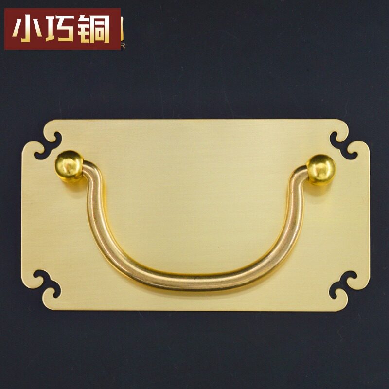 Chinese antique pure copper handle all copper brass handle wardrobe drawer small handle mahogany furniture hardware copper accessories