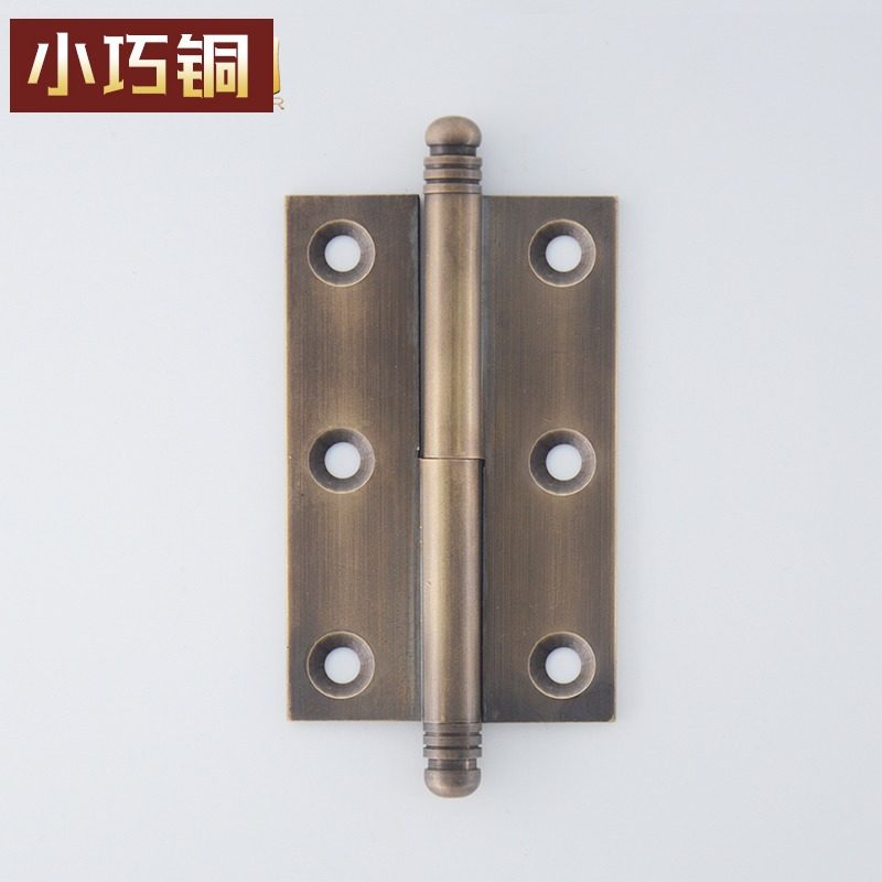 Chinese antique pure copper stripping hinge wooden door hinge hinge detachable cabinet door hinge 2.5 inch bronze