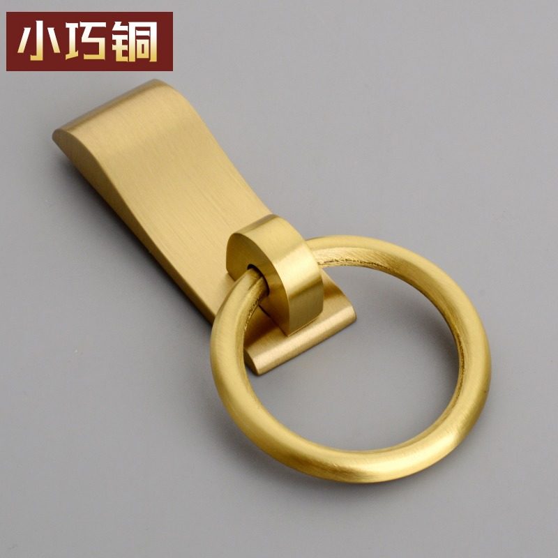 Brass overall cabinet door handle pure copper kitchen door new Chinese light luxury Nordic cabinet modern minimalist drawer handle gold