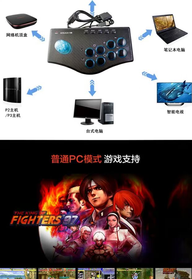 Máy tính Android PS3 Máy chủ lưu trữ PS3 có dây điều khiển trò chơi có dây cần gạt chơi game