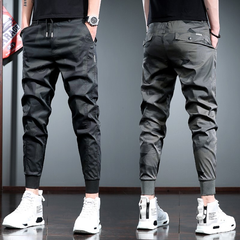 High-End Work Pants for Men, Trendy Brand, Summer Paratrooper Camouflage Nine-Point Jogger Pants, Slim Fit Casual Trousers, 2025 New Model