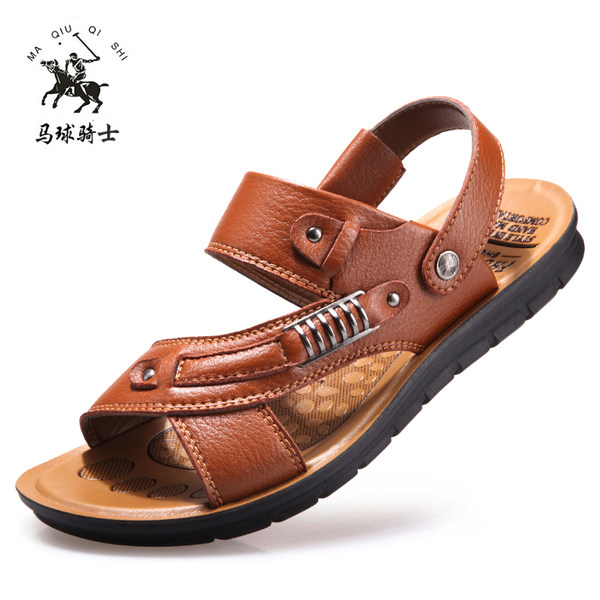 马球骑士 头层牛皮 男式两用凉拖鞋 优惠券折后￥19.9包邮（￥29.9-10）多色可选