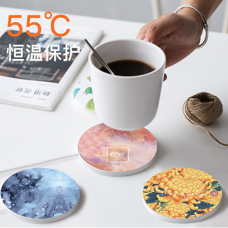 恒温杯垫usb暖杯垫55度自动保暖保温底座可控温加热器智能热茶