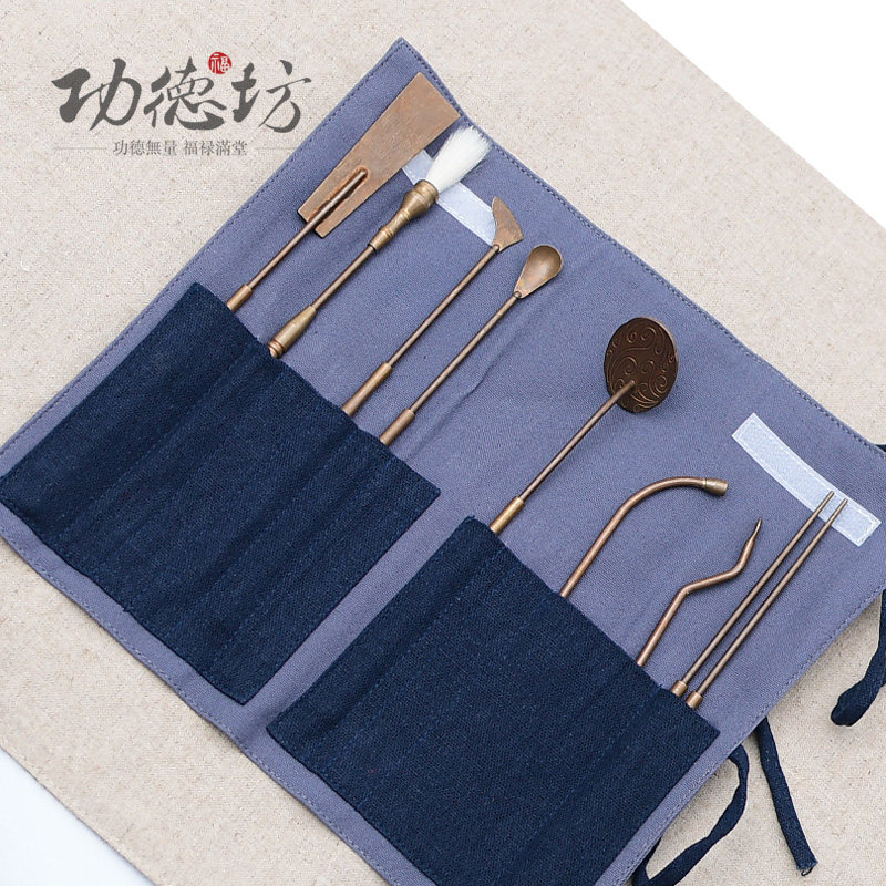 Utiongfang Workshop Incense Seal Suit Pure Bronze Fragrant Mold Tool Sepp Fire Air Lavender 7 pieces of incense powder fragrant dauphin utensil