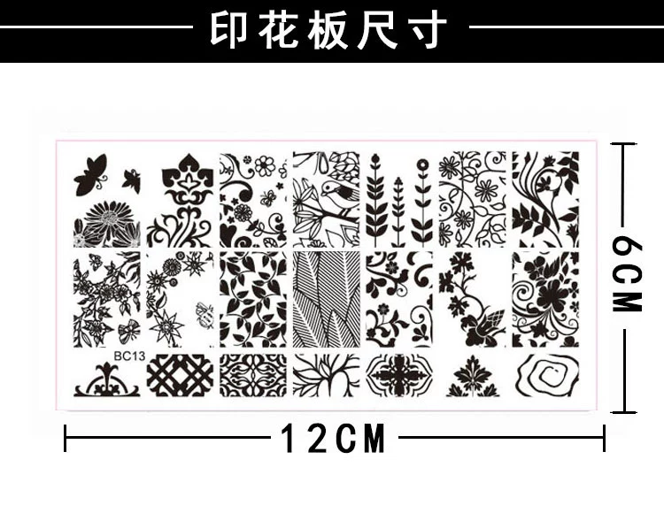 In móng tay in sơn móng tay tấm nhựa mẫu với chuyển DIY công cụ in dầu tấm